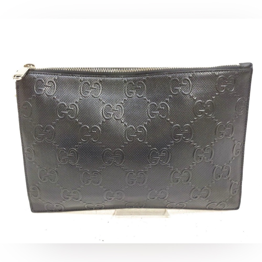 Gucci Black Leather Clutch/Wristlet